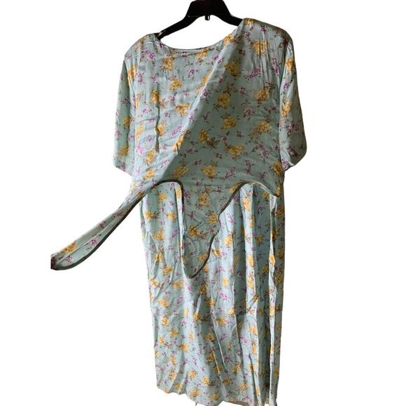 Vintage CDC Floral Dress Size 22 Nightgown Sleepwear Pleated Shoulder Pads - Picture 3 of 9